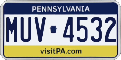 PA license plate MUV4532
