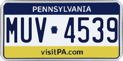 PA license plate MUV4539
