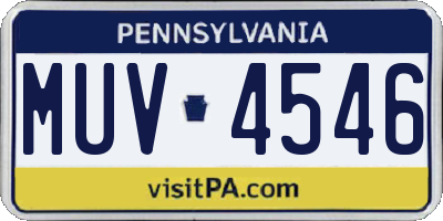 PA license plate MUV4546