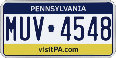 PA license plate MUV4548