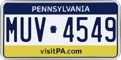 PA license plate MUV4549