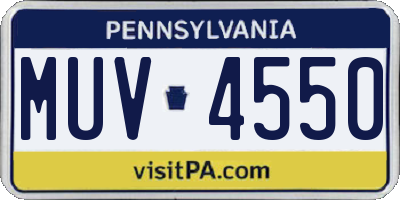 PA license plate MUV4550