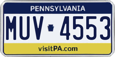 PA license plate MUV4553