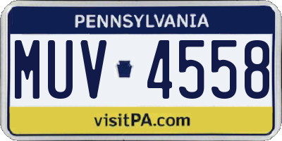 PA license plate MUV4558