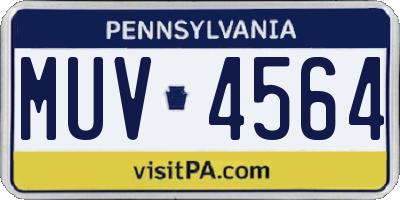 PA license plate MUV4564