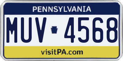 PA license plate MUV4568