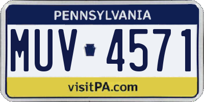 PA license plate MUV4571