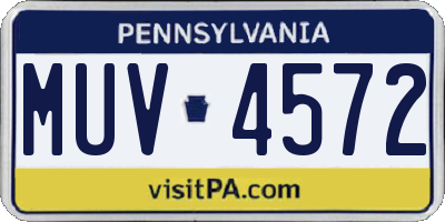 PA license plate MUV4572