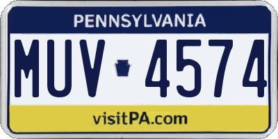 PA license plate MUV4574