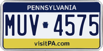 PA license plate MUV4575