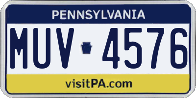 PA license plate MUV4576