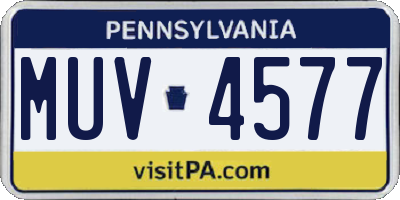PA license plate MUV4577