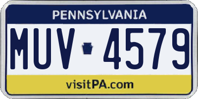 PA license plate MUV4579