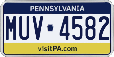 PA license plate MUV4582