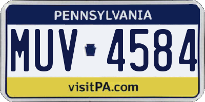 PA license plate MUV4584