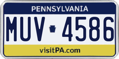 PA license plate MUV4586