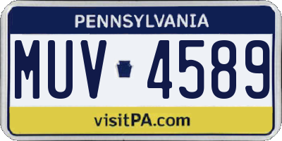 PA license plate MUV4589