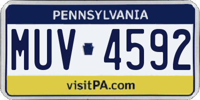 PA license plate MUV4592
