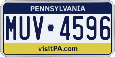PA license plate MUV4596