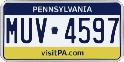 PA license plate MUV4597