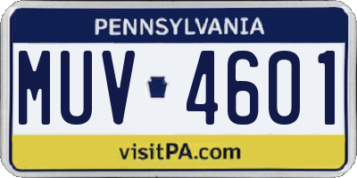 PA license plate MUV4601