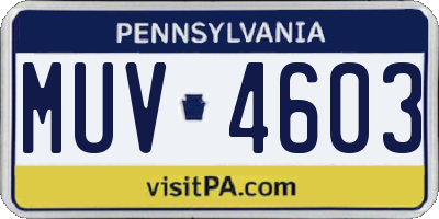 PA license plate MUV4603