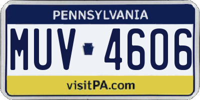 PA license plate MUV4606