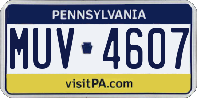PA license plate MUV4607