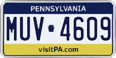 PA license plate MUV4609