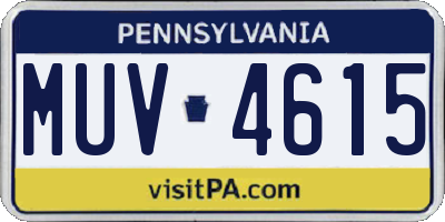 PA license plate MUV4615