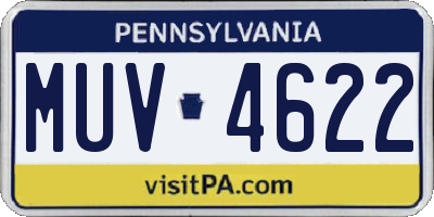 PA license plate MUV4622
