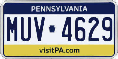 PA license plate MUV4629