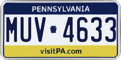 PA license plate MUV4633