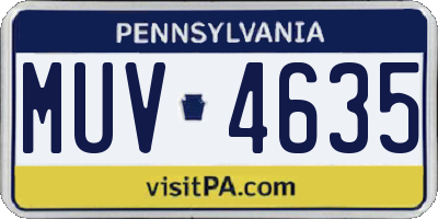 PA license plate MUV4635