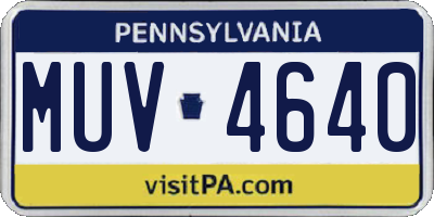 PA license plate MUV4640