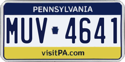 PA license plate MUV4641