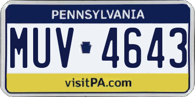 PA license plate MUV4643
