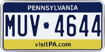 PA license plate MUV4644