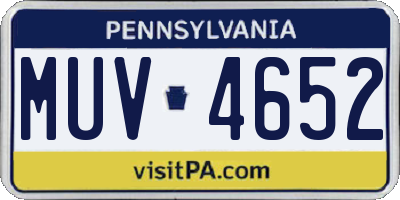 PA license plate MUV4652