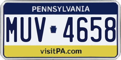 PA license plate MUV4658
