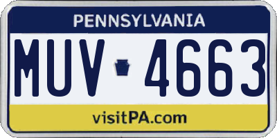 PA license plate MUV4663