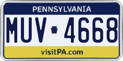 PA license plate MUV4668