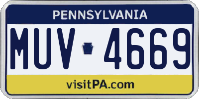 PA license plate MUV4669