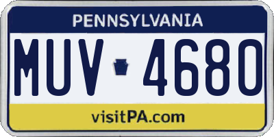 PA license plate MUV4680