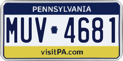 PA license plate MUV4681