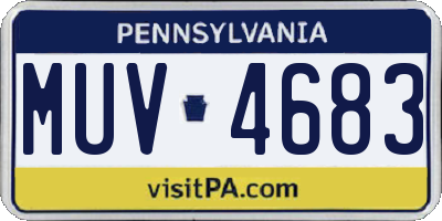 PA license plate MUV4683