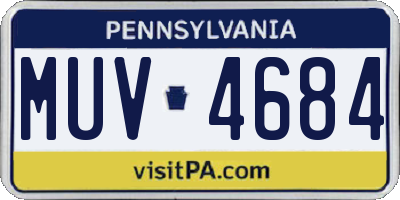 PA license plate MUV4684
