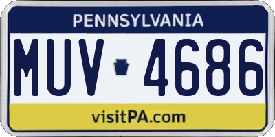 PA license plate MUV4686