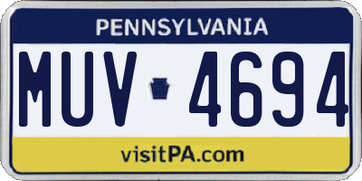 PA license plate MUV4694
