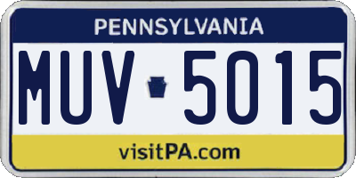 PA license plate MUV5015
